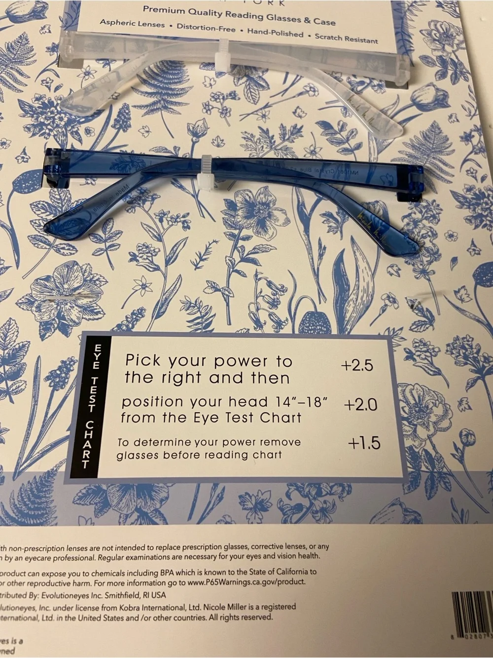 Nicole Miller 2 Pack Reading Glasses with Case Strength 2.00